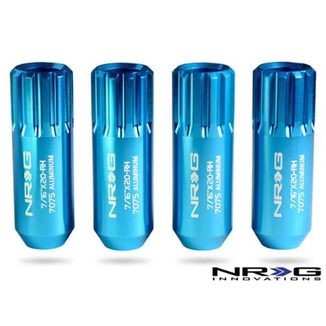 4 Piece NRG Innovations LN-L473BL Blue Extended Lug Nut set