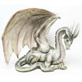 thumbnail image 2 of White Old Serpent Drake Wise Dragon Sculpture Composed and Ready To Strike, 2 of 6