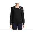 thumbnail image 1 of Buffalo David Bitton Lace Yoke Sweatshirt In Jet Black Size S, 1 of 1