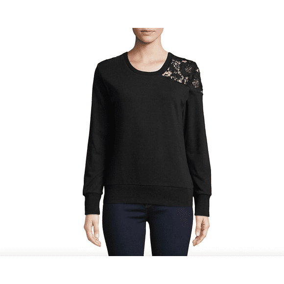 Buffalo David Bitton Sweat à Capuche en Dentelle Noir Jais Taille P