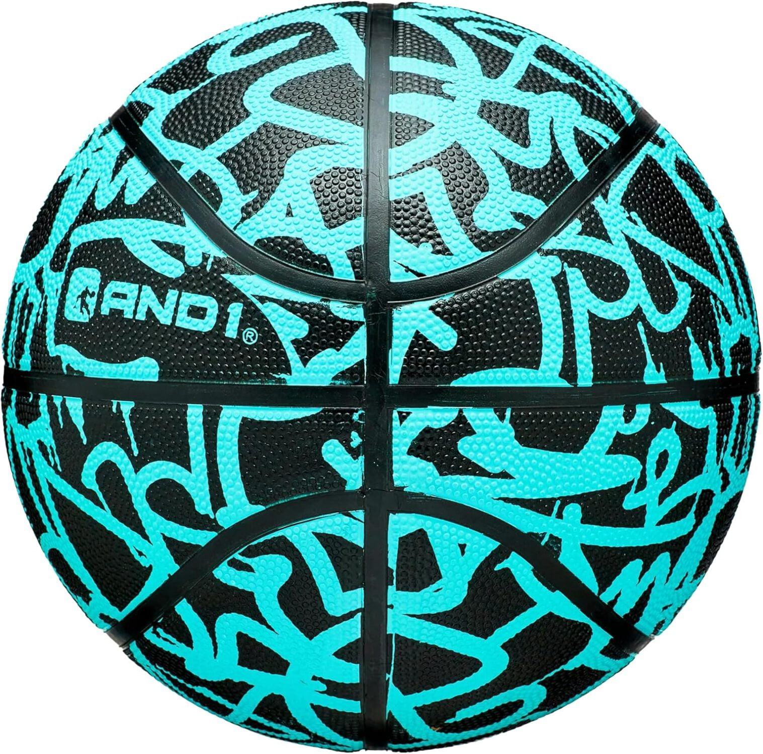 AND1 Fantom Graffiti Rubber Basketball, Size 7 (29.5"), Deep Channel Construction, Indoor/Outdoor Use