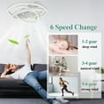 thumbnail image 4 of Cusp Barn Modern 24-In Modern DIY Shape Ceiling Fan with Lights, Low Profile Flush Mount DC Motor Dimmable LED Ceiling Light for Living Room, 4 of 10