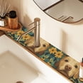 thumbnail image 2 of Yayeee Faucet Mat for Kitchen Sink 14.7" Diatomite Long Splash Guard Pad, Flowers and Dog, 2 Pack, 2 of 7