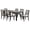 Black, Dove Gray - 7-Piece, variant on Elodie 7-piece Rectangular Extension Leaf Dining Set Black