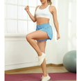 thumbnail image 4 of Workout Athletic Shorts for Womens 2 In 1 Double Layer Flowy Hem Running Shorts Biker Shorts Quick-Drawstring High Waisted Gym Yoga Tennis Shorts Butterfly Skirt, 4 of 8
