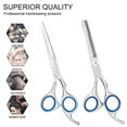 thumbnail image 2 of Hair Cutting Scissors Thinning Teeth Shears Set Professional Barber Hairdressing Texturizing Salon Razor Edge Scissor Japanese Stainless Steel 6.5 inch Blue, 2 of 8
