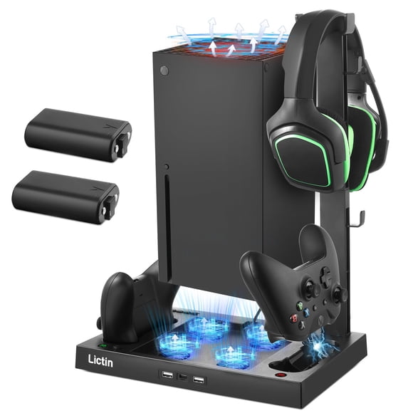 Base Xbox Lictin con Ventilador de Enfriamiento y Cargador Negro