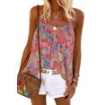 thumbnail image 5 of Women's Multicolor Spaghetti Straps Floral Print Sleeveless Top, 5 of 5