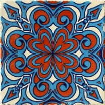 2x2 Rosales Talavera Mexican Tile, Set of 36 pcs