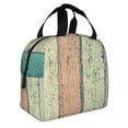 thumbnail image 2 of Lsque Hardwood Print Insulated Lunch Bag with Thick Aluminum Foil Lunch Tote Bag with Front Pocket for Men and Women, Ideal for Work, School, Picnics, and Travel, 2 of 8