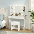 thumbnail image 6 of Vabches Vanity Set with Mirror and Lights & Power Outlet Makeup Vanity with 2 Drawers& 6 Shelves, White, 6 of 10
