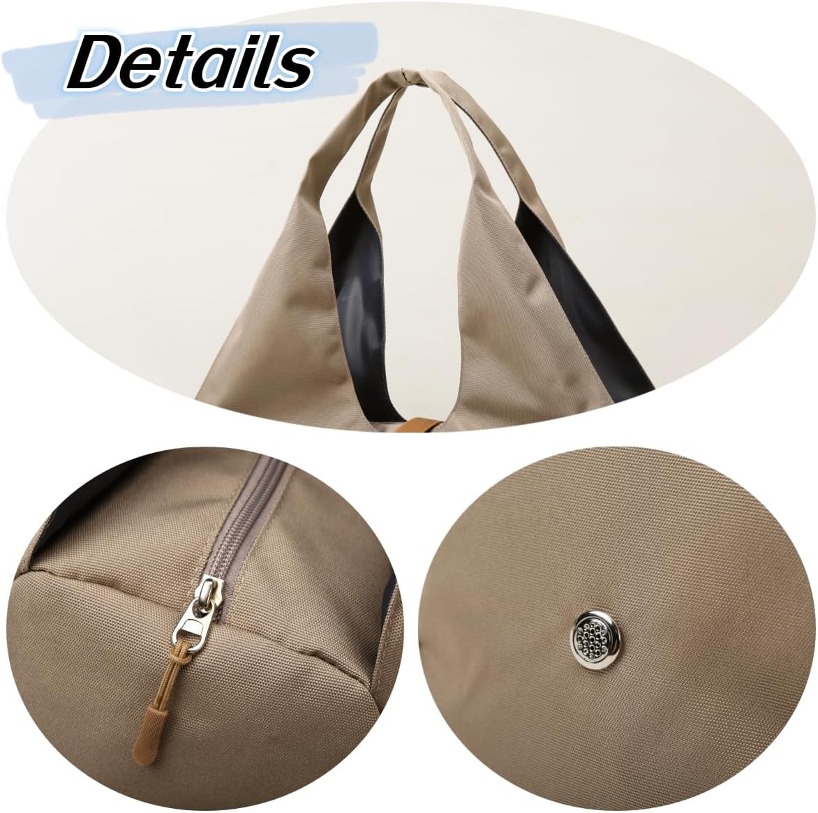 SikaFu Small Gym Bag for Women with Shoe Compartment & Wet Pocket Sports Travel Duffel Bag,Yoga Gym Totes With Mat Holder,Waterproof Carry On Weekender Overnight Bag (Khaki)