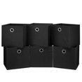 thumbnail image 1 of Contenedores de almacenamiento de cubos de tela, cajas de almacenamiento de cubos negras de 11x11x11 con ojal, cestas decorativas de tela plegable, inserciones de cubos de cubículo, cajón de almacenam, 1 of 5