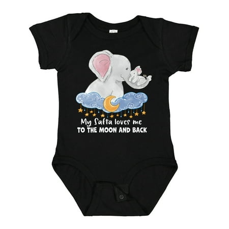 

Inktastic My Safta Loves Me to the Moon and Back Elephant Family Gift Baby Boy or Baby Girl Bodysuit