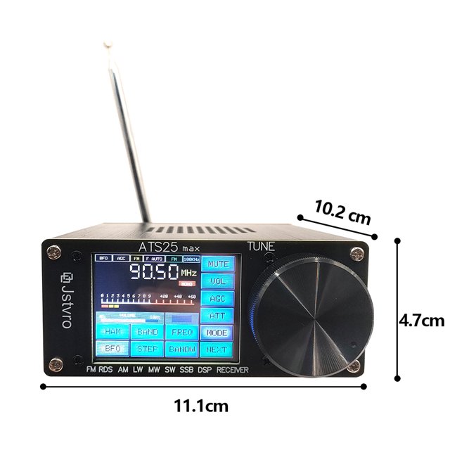 ATS25 Receptor de radio de banda completa Receptor de FM con pantalla táctil de 2,4 pulgadas Batería incorporada Ehuebsd Para estrenar