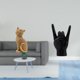 thumbnail image 2 of Estatua de gato, figura decorativa de resina, adorno coleccionable, escultura animal para entrada, estantería, sala de estar, dormitorio, estatua con, 2 of 8