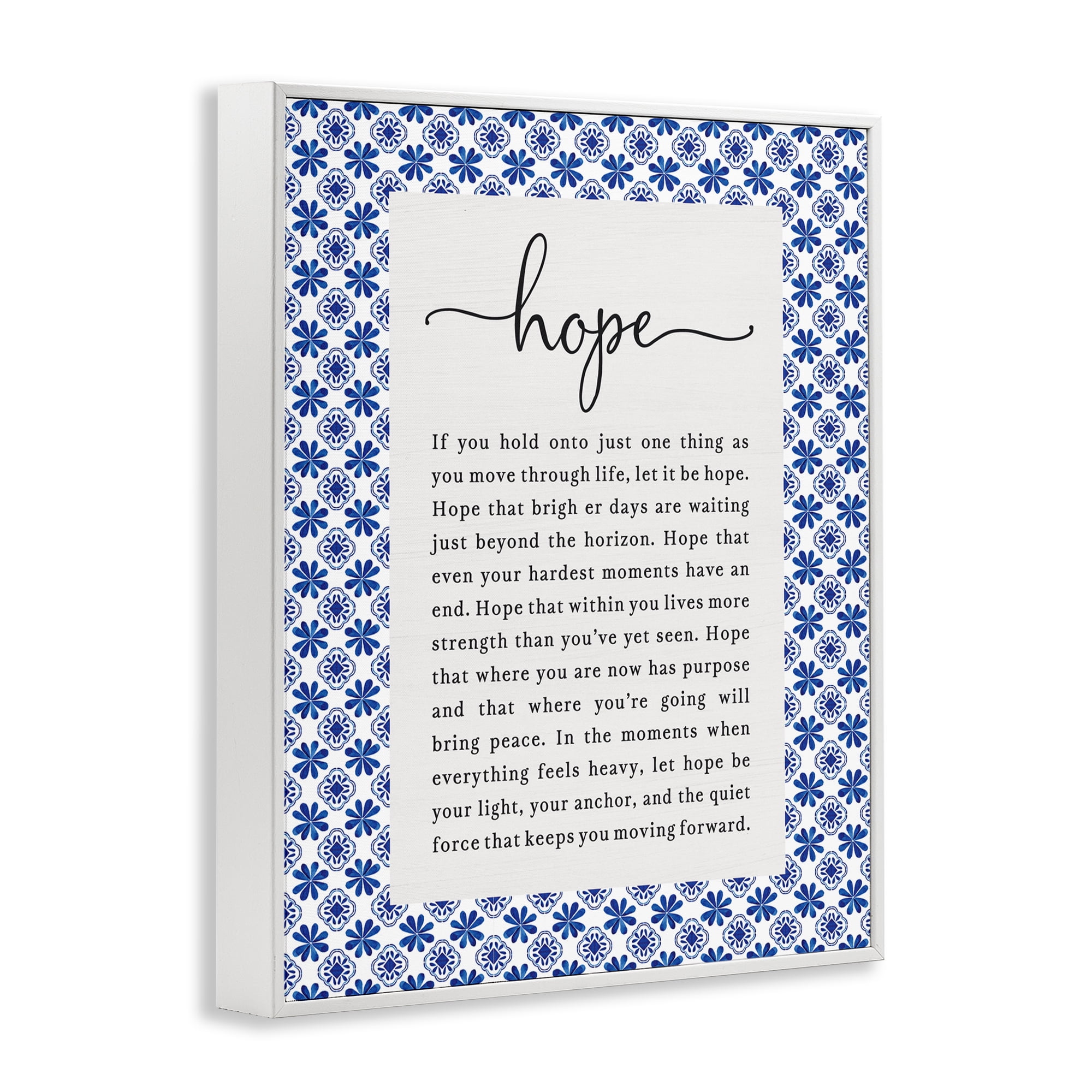 Hope For Brighter Days White Framed Giclee Art, design by Lettered and Lined