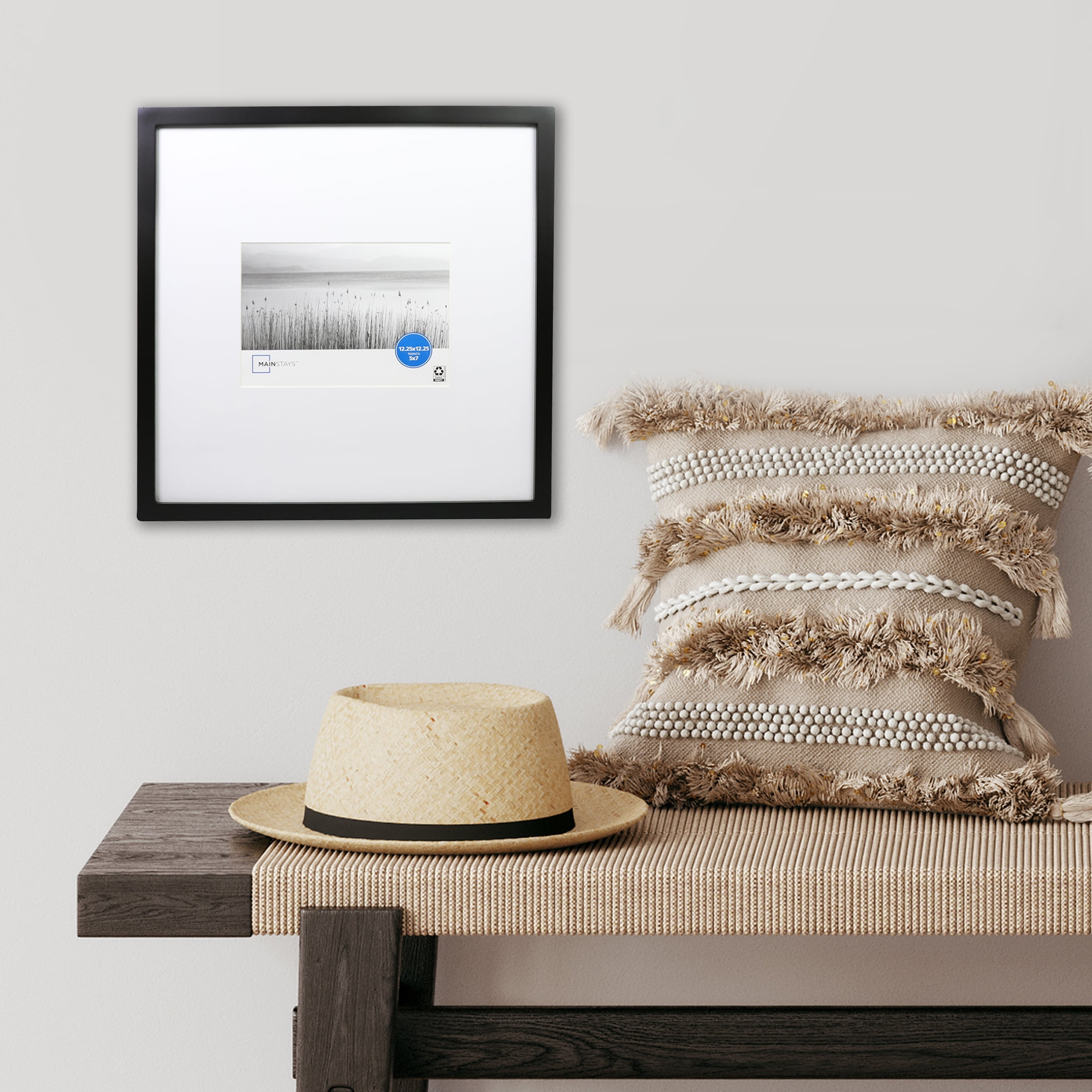 Mainstays - 5x7 Picture Frame - Black Matted Gallery Linear Program Wall Photo Frame, Set of 3