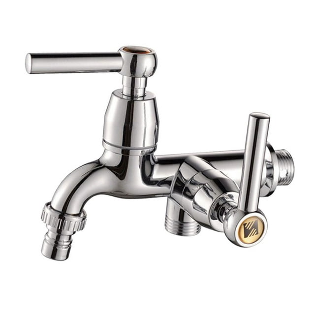 Montado en la pared Plástico ABS Cocina Lavadora Grifo Grifo Doble manija 1 1