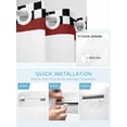 thumbnail image 5 of No Hook Cloth Fabric Shower Curtain with Snap in Liner, Fat Chef Waterproof Shower Curtains Set with See Through Top Window, Black White Checkered Farmhouse Red Kitchen Cook Bath Curtains 66"x72", 5 of 6