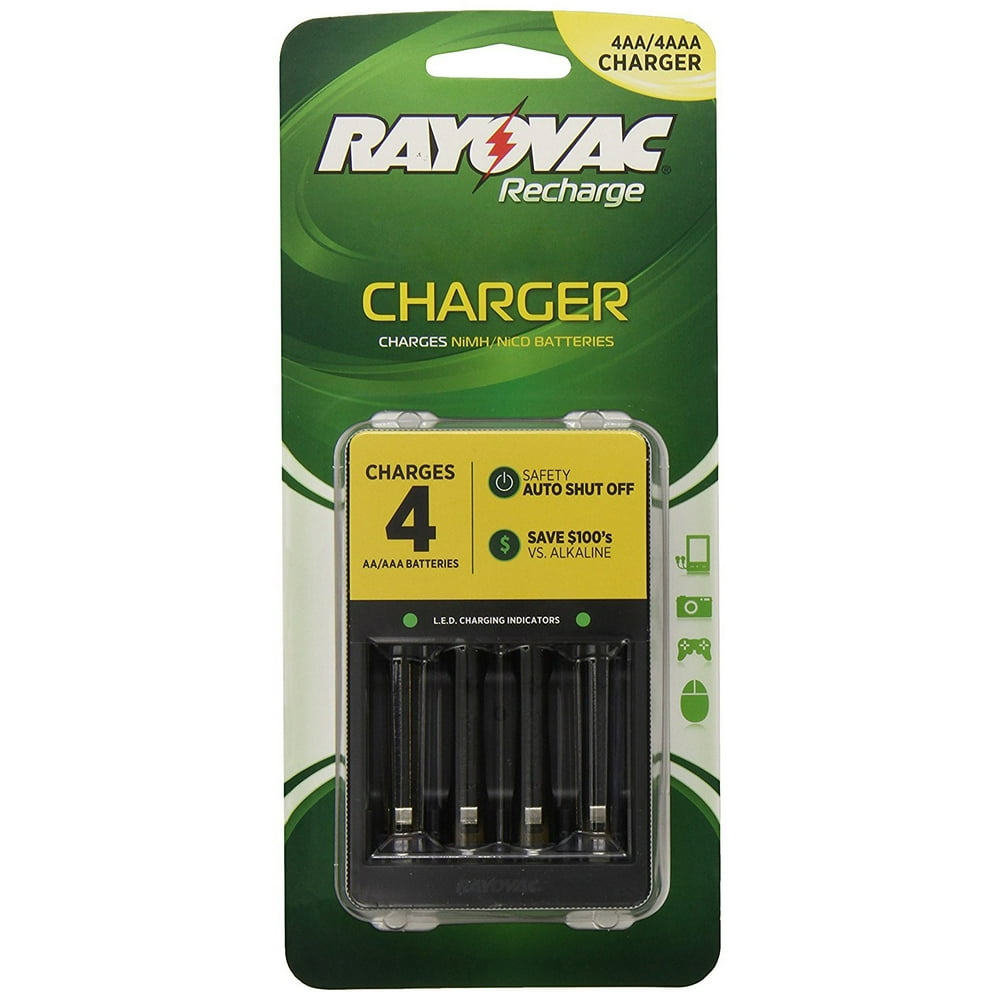 Rayovac PS133TG AA/AAA Battery Charger with LED Light Indicator Black