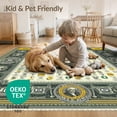 thumbnail image 4 of ODIKA Graphic Currency Men Oversized Hundred Motif Funky Bathroom Stain Resistant Thin Throw for Entryway, Kitchen, Laundry Room, 4 of 7