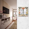 thumbnail image 5 of Yayeee Rocker Switch Wall Plate 2-Gang 4.7"x4.6" Home Decorative Outlet Cover, Beige Floral, 5 of 6