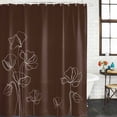 thumbnail image 2 of Brown Flowers Shower Curtain, Waterproof Shower Curtains for Bathroom, Pastoral Abstract Floral Minimalist Art Washable Fabric Bathtub Curtain Set Bath Decor with 12 Hooks Stall 36"x72", 2 of 8