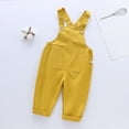 thumbnail image 2 of Uuszgmr Baby Pants For Boys Girls Solid Color Suspenders Children'S Pants Long Pants 3-4 Years Yellow, 2 of 9