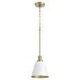 thumbnail image 4 of 877-3280 Quorum Lighting 1 Light Cone Pendant in Transitional style - 8 inches wide by 9.75 inches high-Blue/Aged Brass Finish    -Traditional, 4 of 4