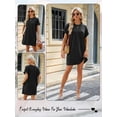 thumbnail image 7 of Hibeli Women Round Neck Short Sleeve Pocket Solid Color Mini Dress, 7 of 7