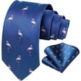 thumbnail image 6 of HISDERN Men Floral Ties Woven Classic 3.4" Necktie Set Formal tie Pocket Square for Wedding with Handkerchief Gift Box, 6 of 7