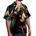 thumbnail image 2 of Retro Dog Men's Short Sleeve Button Down Hawaiian Beach Printed Casual Shirts, 2 of 6