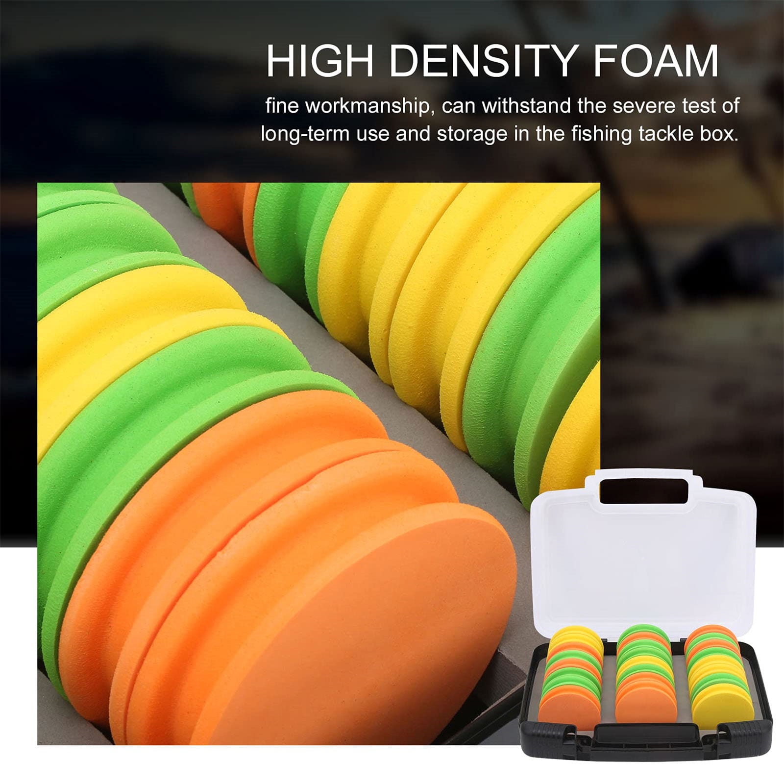KUFptva 24Pcs Round Fishing Line Foam Spools Winding Board with Fishing Tackle Box Fishing Line Holder Storage Organizers