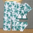thumbnail image 4 of Baby Swimsuit Girl S 4 Piece Swimsuits Tropical Print Halter Bikini Set Bathing Suits With Mesh Pants Girls Bathing Suit,Size 11 Years-12 Years, 4 of 6