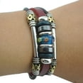 thumbnail image 3 of New Unisex Adjustable Triple Beaded Genuine Leather Bracelet Great Valentine's Day Gifts For Men, Women, Teens, Boys, Girls, 3 of 3