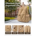 thumbnail image 3 of Luxtrada Women Backpack Purse 20L Nylon Anti-theft Fashion Casual Lightweight Travel Shoulder Bag Daypack (Khaki), 3 of 8