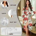thumbnail image 6 of Yuyamidu Christmas Robe Poinsettia Long Gowns for Women Sleepwear Ladies Kimono Dress Comfy Long Sleeve Bathrobe for Girls Teens Lightweight Nightgown Sleepwear Size 2XL, 6 of 7