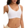 thumbnail image 4 of INSPIRE CHIC Mother's Day Women's Front Closure Adjustable Strap Wirefree Full Coverage Soft Workout Bras M White, 4 of 4