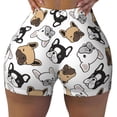thumbnail image 2 of Balery French Bulldog3 Pantalones cortos de entrenamiento estampados para mujer, sin costuras, ajustados, para gimnasio, yoga, correr, deportes, ejercicio activo, fitness.-Large, 2 of 8