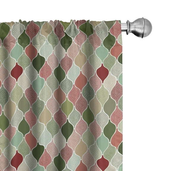 Ambesonne Abstract Curtains, Eastern Geometrical, Pair of 28"x63", Multicolor