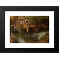 thumbnail image 2 of Myles Birket Foster 18x13 Black Modern Framed Museum Art Print Titled - Crossing the Ford, 2 of 5