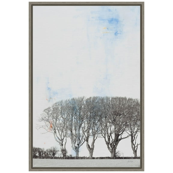 Amanti Art Row of Trees Framed Canvas Wall Art Print
