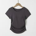 thumbnail image 2 of Tops de Manga Corta de las Mujeres Casual, Moda de Color Sólido, con la Almohadilla de Pecho Top de Pijama para las Mujeres, 2 of 5