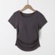 thumbnail image 2 of Tops de Manga Corta de las Mujeres Casual, Moda de Color Sólido, con la Almohadilla de Pecho Top de Pijama para las Mujeres, 2 of 5