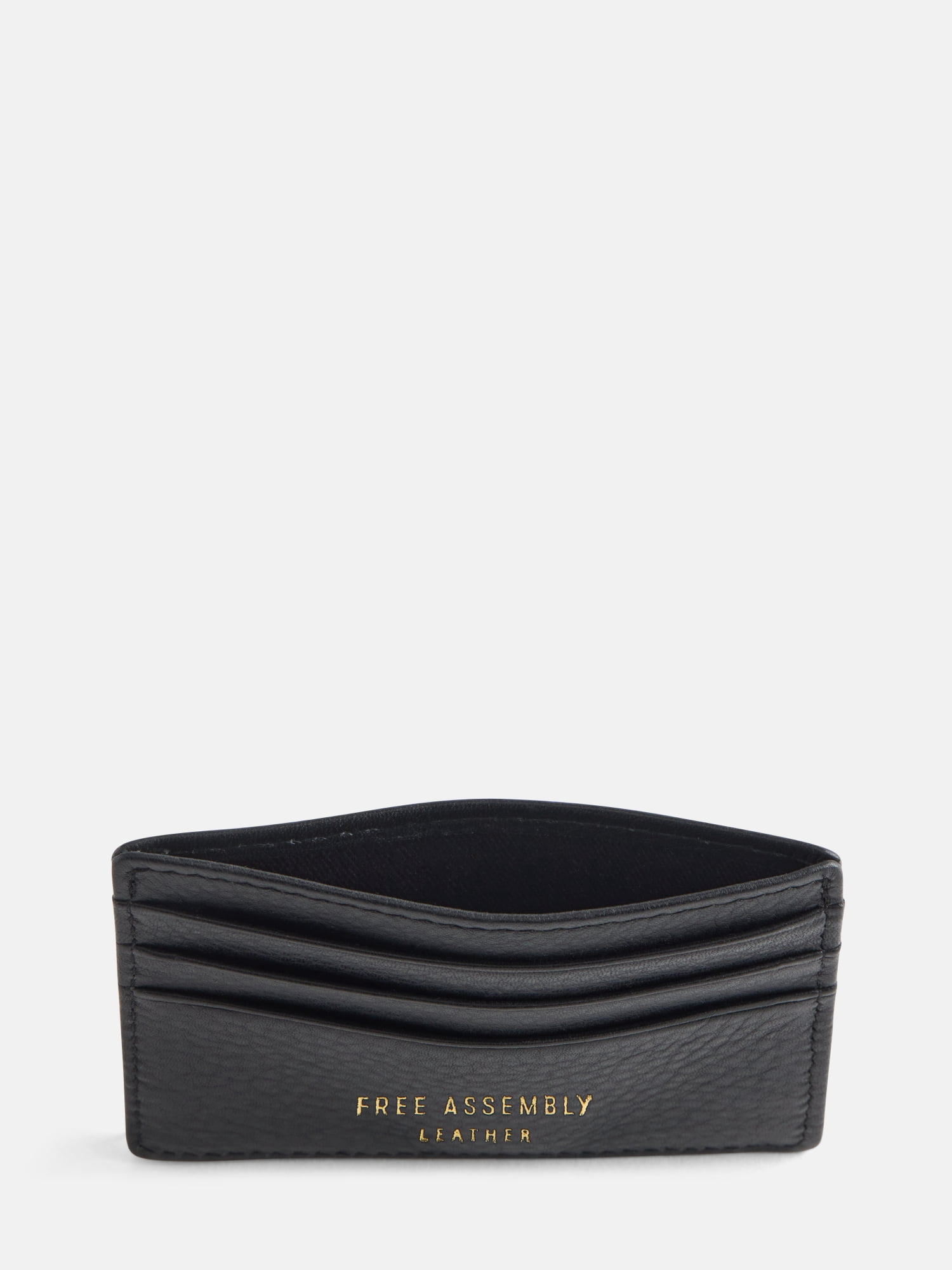 Free Assembly Pebbled Leather Card Case, Black