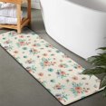 thumbnail image 2 of Pioneer Flower Floral Print Pattern Bathroom Rugs Mat, Non Slip Microfiber Bathroom Rug with Rubber Backing, Soft Mats for Bathroom Floor Tub Shower, 17"x47", 2 of 5