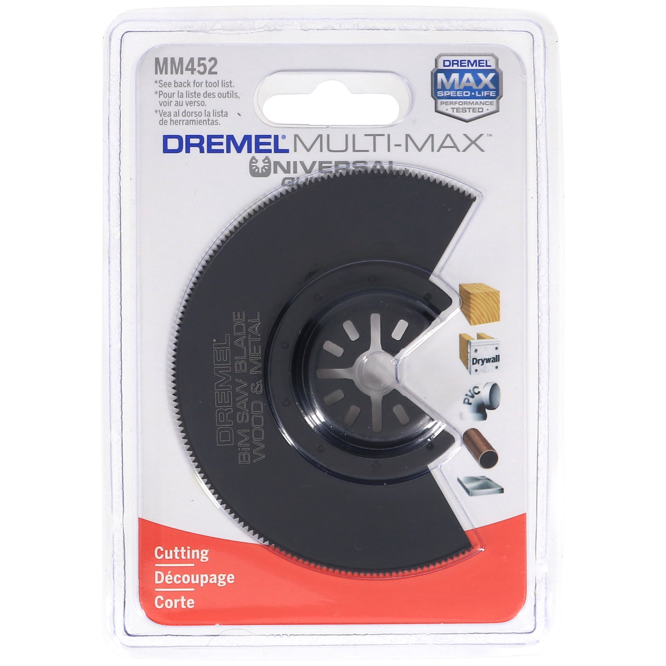 Dremel ACC MM452 2615M452AC Multi-Max Bi-Metal Half Moon Oscillating Saw Blade (4-Pack)