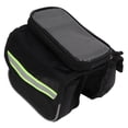 thumbnail image 1 of Bike Frame Bag, Shock Resistant Bicycle Bag Dual Zipper Reflective Tapes 600D Nylon Fabric  For Bike For Cycling For DIY Green, 1 of 8