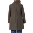 thumbnail image 4 of Agnes Orinda Women's Plus Size Pea Coat Lapel Collar Single Breasted Trench Fall Winter Mid‑Length Overcoat with Pockets 1X Coffee, 4 of 8